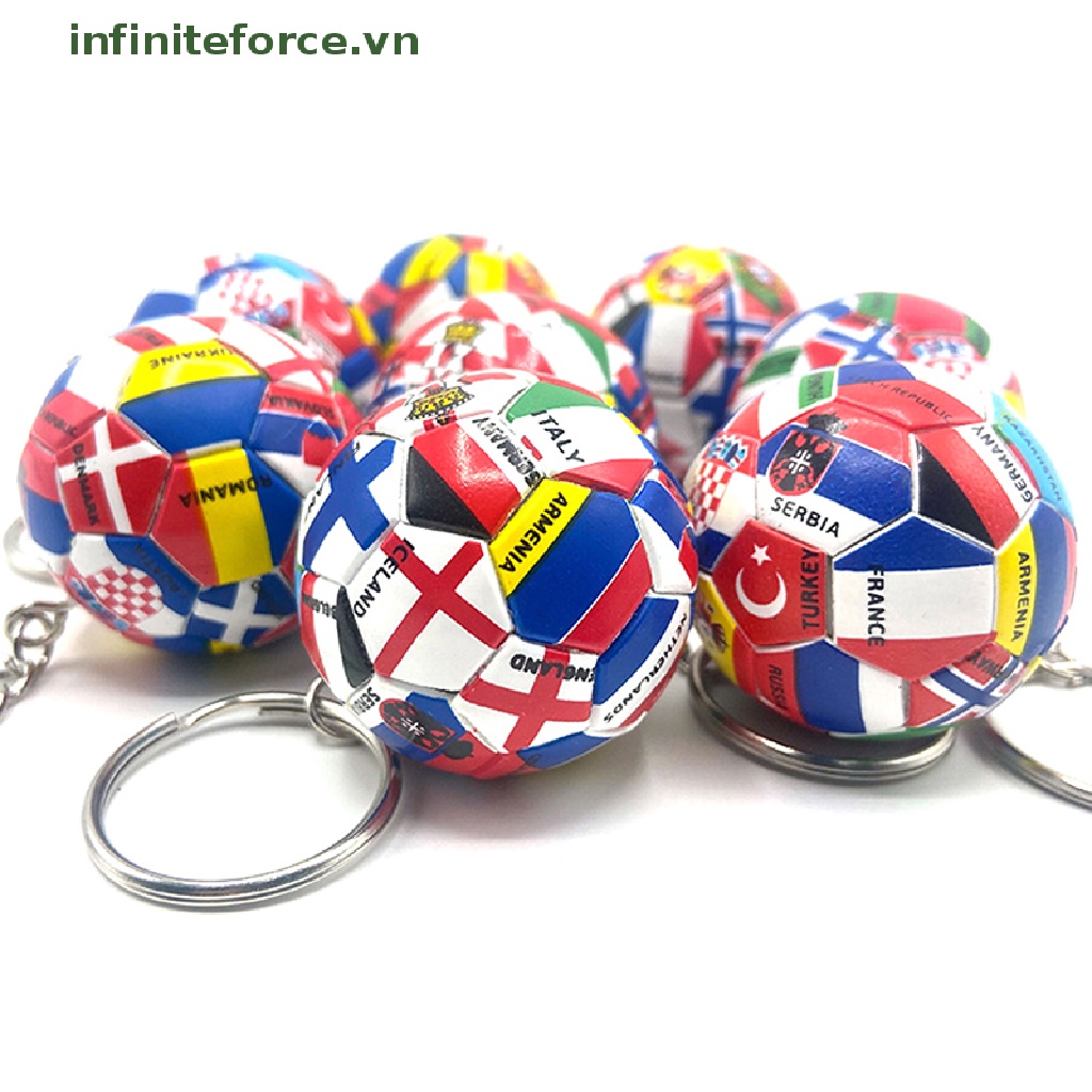 [INVN] Simulasi Sports Football Pendant Keychain Thirty-two Country Ball Flag Gantungan Kunci Untuk Tas Mobil Ransel Aksesoris Hadiah [VN]