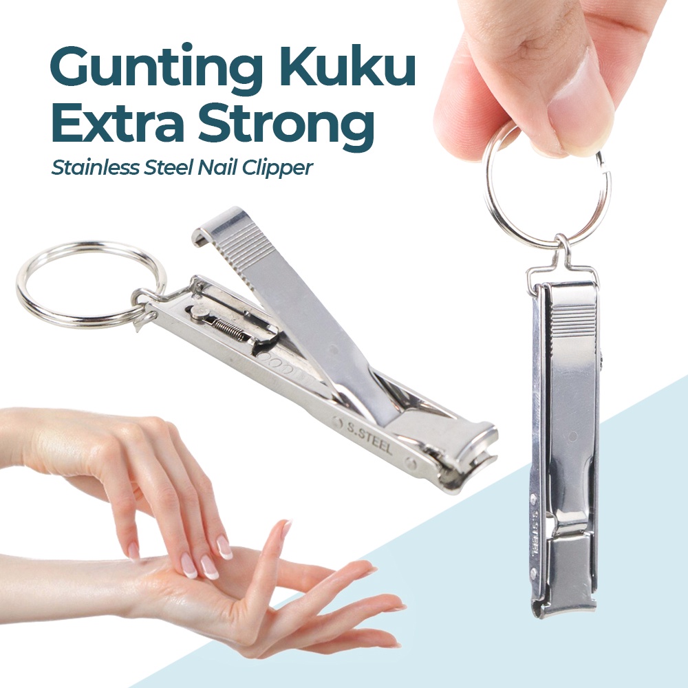 GSi8 Gunting Kuku Extra Strong Nail Clipper Stainless Steel Yedc Silver Or-i