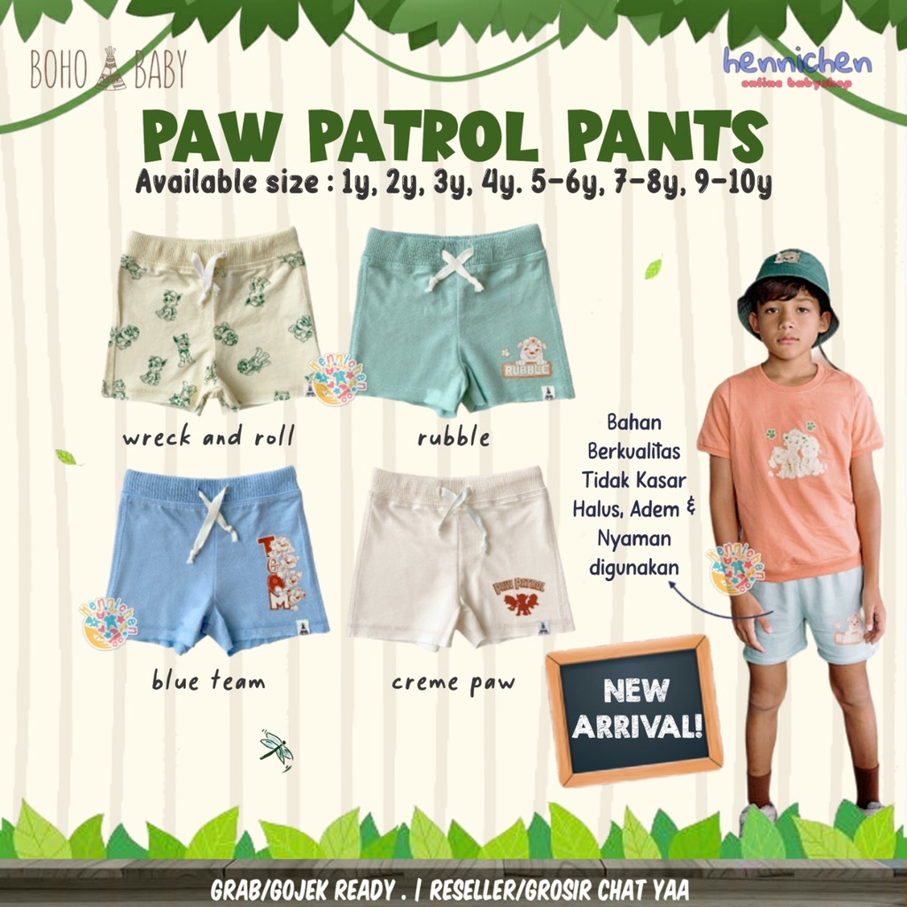 BOHOPANNA X PAW PATROL PANT CELANA PENDEK ANAK FASHION ANAK UNISEX 1 - 10 TAHUN