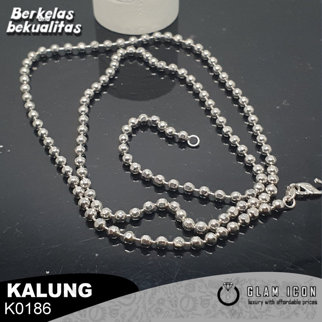 Rantai Kalung motif biji lada kecil 60cm K0186