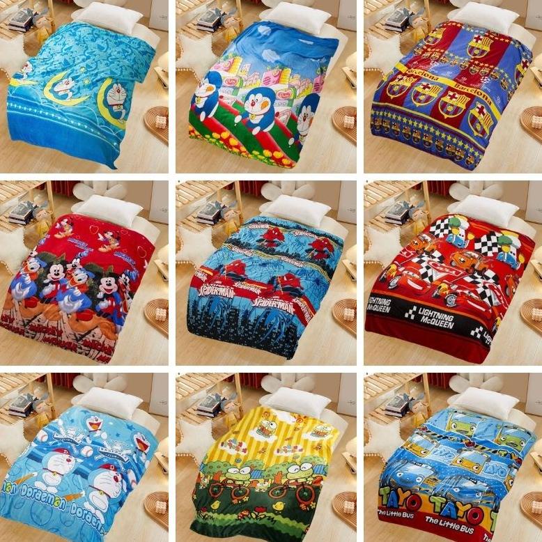 ☟ RC Selimut Bulu Karakter anak Free Tas Mika ャ