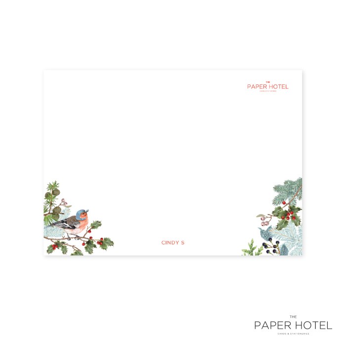 

NOTECARD - THE CHRISTMAS CHIRP (PERSONALIZED INITIALS/ NAME, 16PCS)