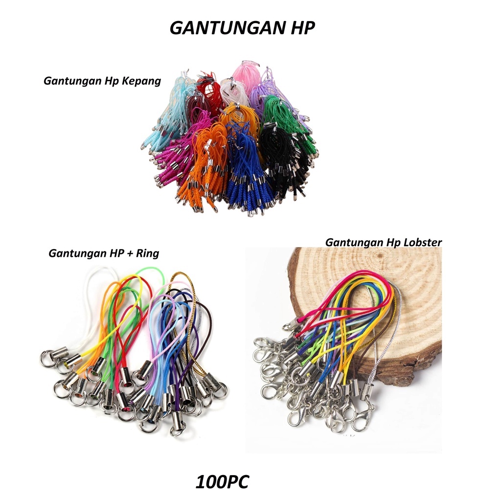 Gantungan HP Kait udang ,Kepang &amp; Plus Ring Harga/100pc