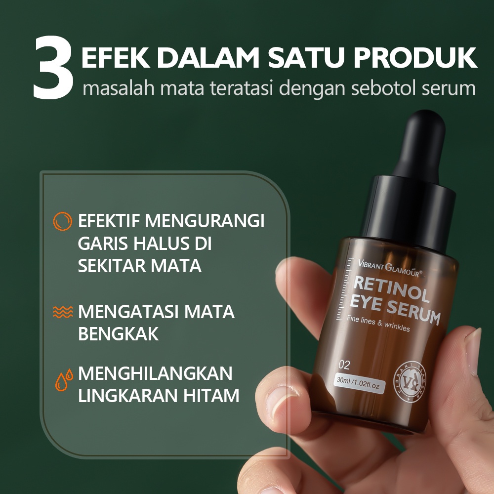 VIBRANT GLAMOUR Retinol Eye Serum Untuk Mata Pelembab Anti Penuaan Mengurangi Garis Halus dan Kantong Mata