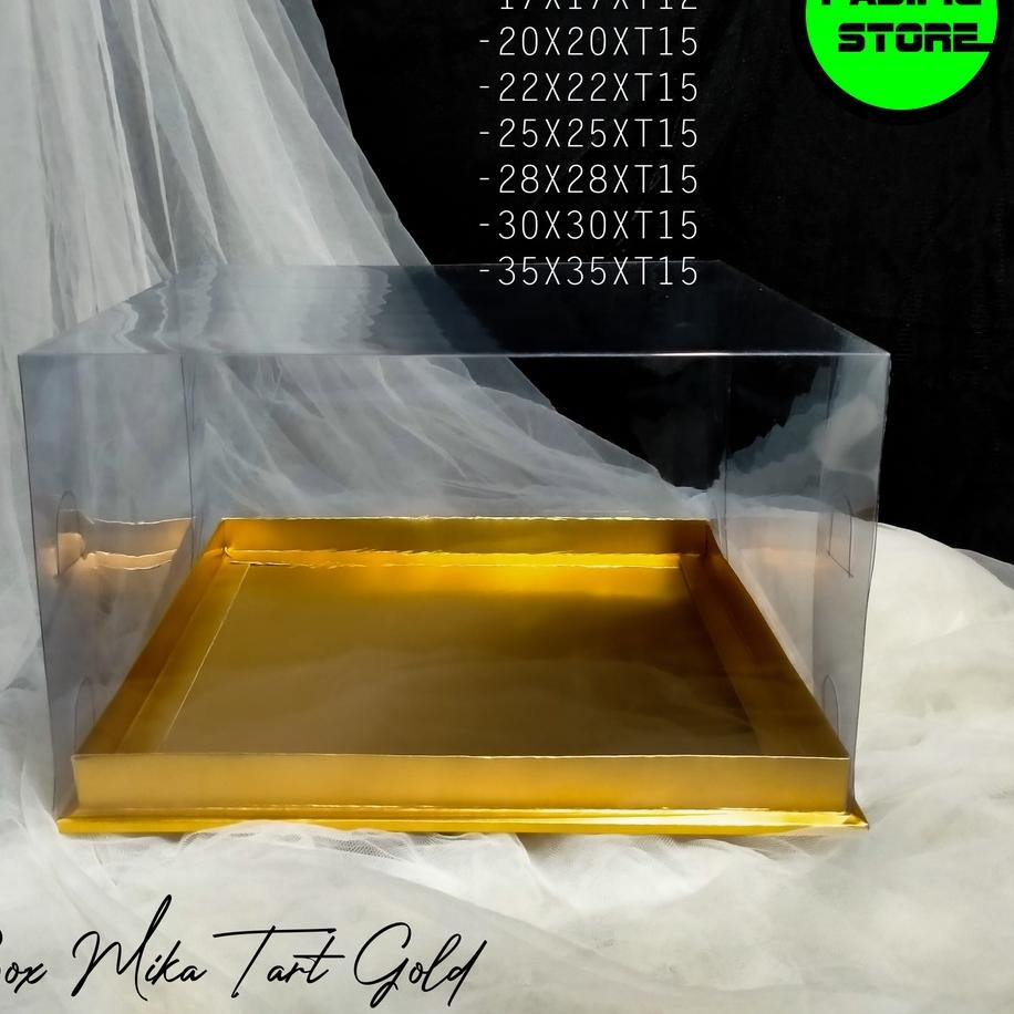 

New! BOX KUE TART MIKA GOLD UKURAN 28X28XT15 ツ