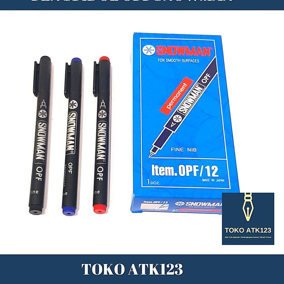 

↮ Spidol Pen Permanent / OPF / OHP Fine Tip Snowman ミ