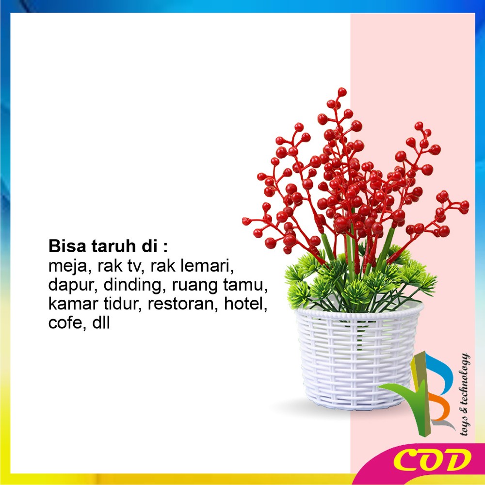 RB-C622 C631 Pot Tanaman Hias Bunga Plastik Artifisial Plant / Tanaman Hias Gantung Daun Rambat Dekorasi Dinding