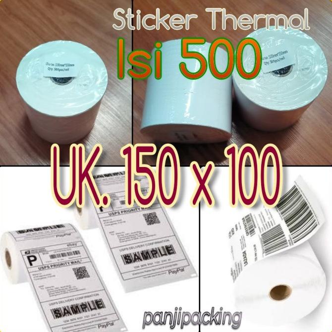 

LABEL BARCODE STIKER 100X150 ISI 500 LBR KERTAS STICKER DIRECT THERMAL