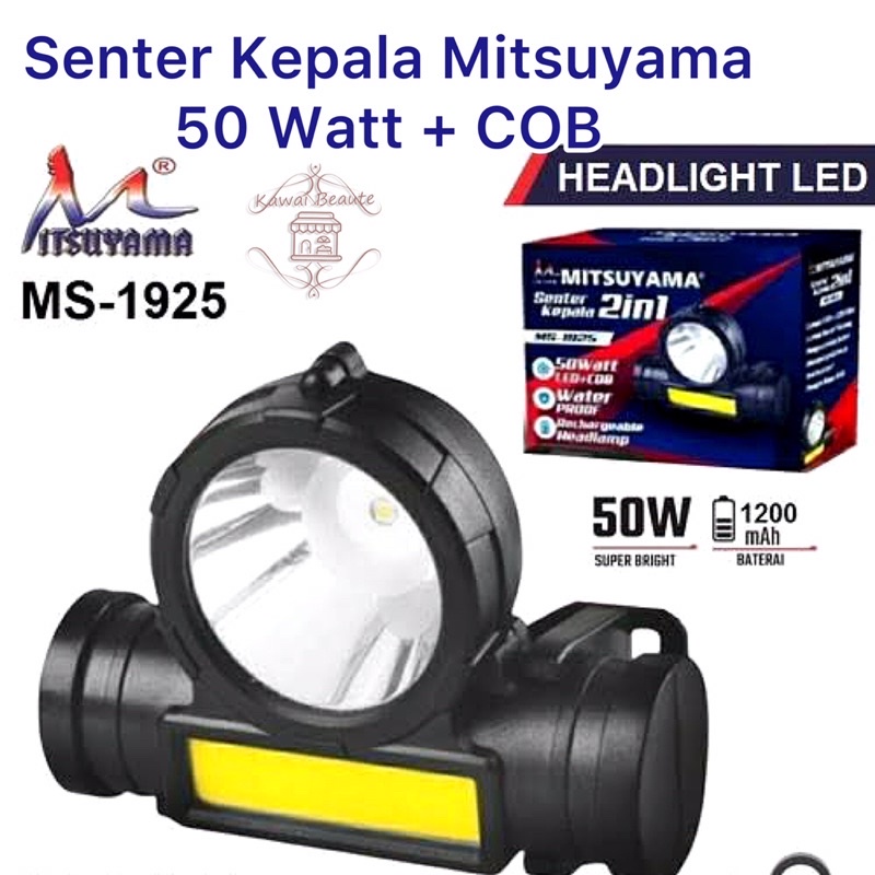 Senter Kepala Mitsuyama 50 Watt + COB MS-1925 Isi 240 pcs/ctn