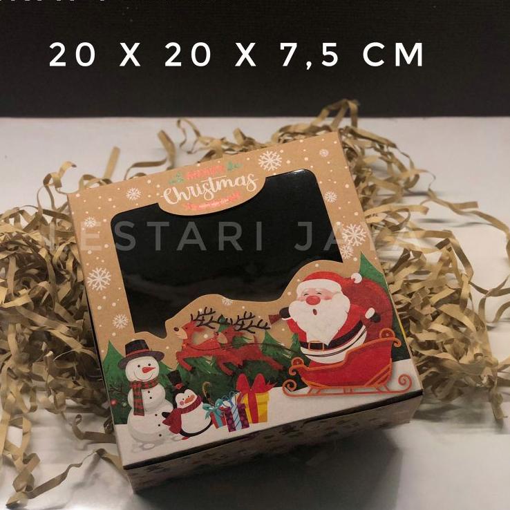 

Harga Grosir Box Natal Cake Box Mika Christmas Kraft Coklat Untuk Kotak Kue Roti Cake Snack Hampers 20x20x7.5 CM ュ