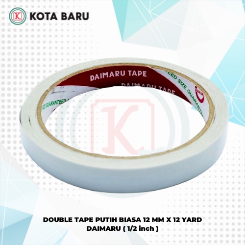 

DOUBLE TAPE PUTIH BIASA 12 MM X 12 YARD DAIMARU ( 1/2 inch )