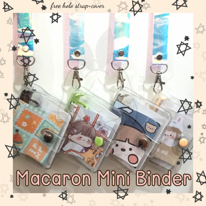 

CLEAR MACARON MINI COVER BINDER 3 RING HOLE TRANSPARAN COLOR BENING