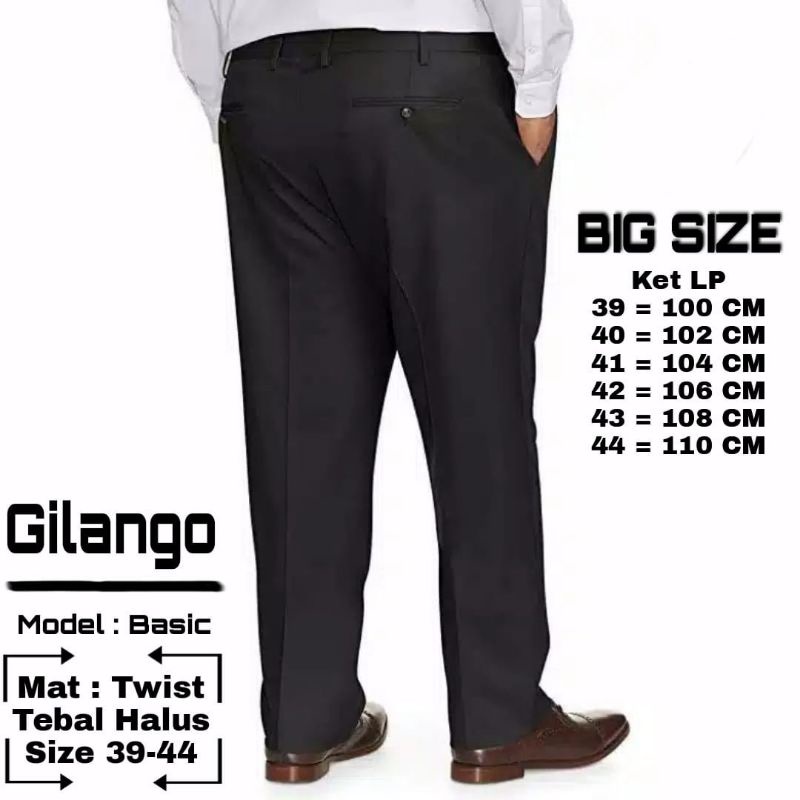 Celana Bahan Formal Pria Panjang Jumbo Big Size By Gillango