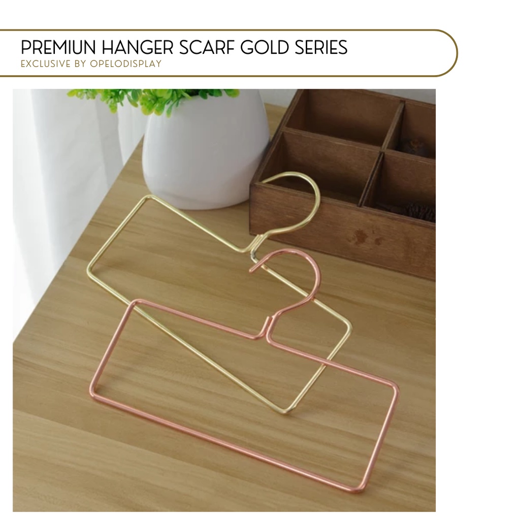 HANGER KERUDUNG PASMINA HANGER SCARF PREMIUM GOLD MIRROR SERIES SEGIEMPAT