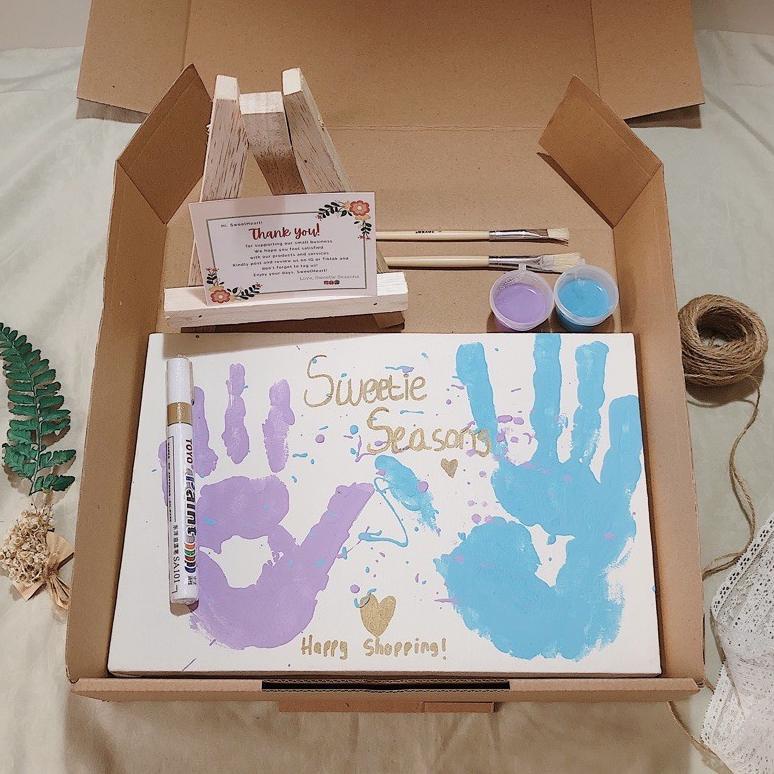 

[TERMASUK EASEL] DIY HANDPRINT PAINTING KIT BY SWEETIE SEASONS | CANVAS LUKIS SET | EASEL LUKISAN TERLARISS...,,,,,