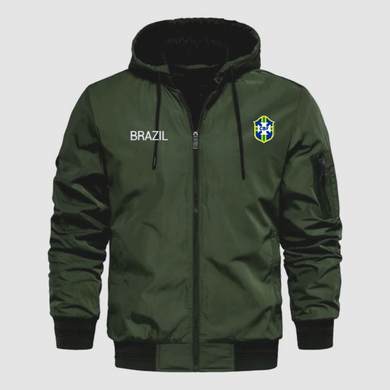 Jaket brazil waterproof piala dunia