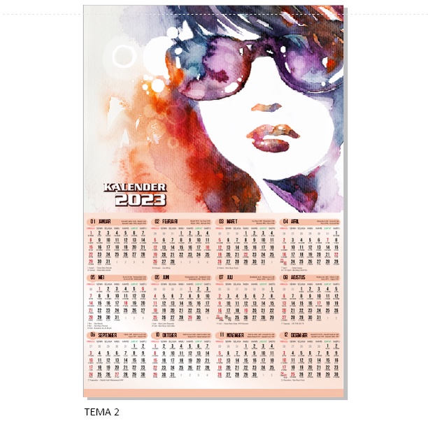 

Kalender Estetik / Aesthetic Calender - Kalender Dinding Bisa Satuan Bahan Tebal Full Colour