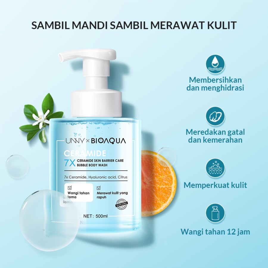 ✨ AKU MURAH ✨ BIOAQUA 7x Ceramide Skin Barrier Care Body Wash Sabun Mandi Cair 500ml