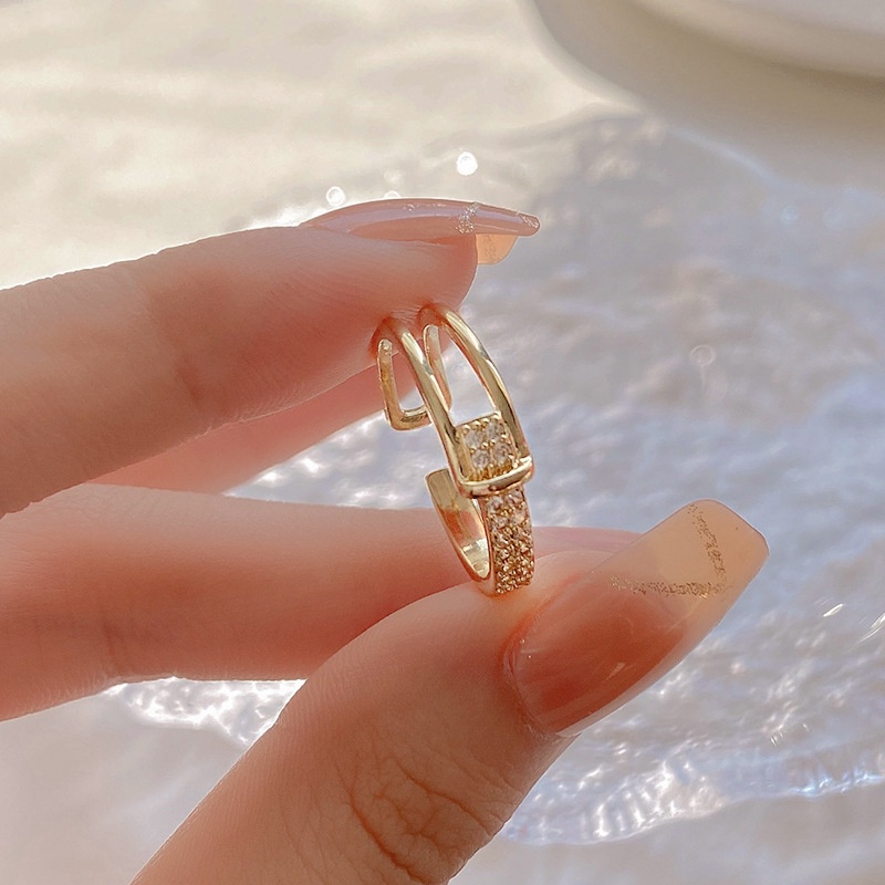 Korea Zirkon Cincin Desain Fashion Wanita Pembukaan Cincin Yang Dapat Disesuaikan Cincin Canggih Cincin Aksesoris Hadiah