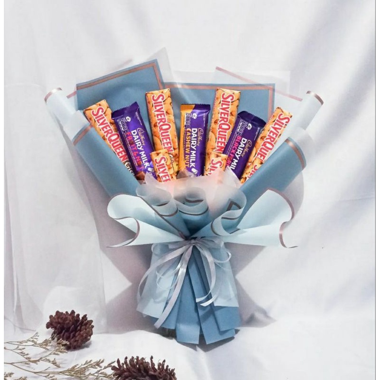 

Hadiah Buket Cokelat Mix - Buket Hadiah Cokelat Silverqueen + Cadbury