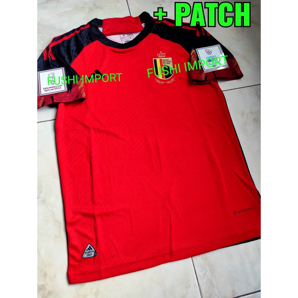 Jersey Baju Bola Belgia Home Full Patch EURO 2022 2024 Grade Ori