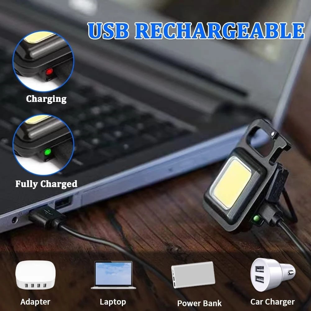 Lampu Led Gantungan Kunci Multifungsi / Lampu Camping USB CAS Rechargeable / LED Emergency Outdor / Camping / Memancing