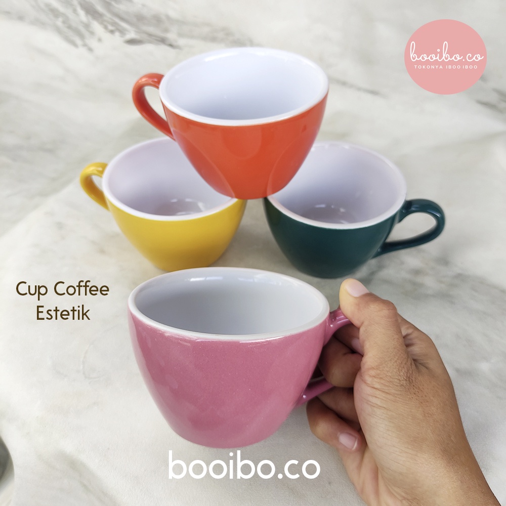 GELAS ESTETIK MUG KERAMIK CANGKIR KOPI CUP 300 ML Cocok untuk cafe atau kado | MUG unik keramik foto