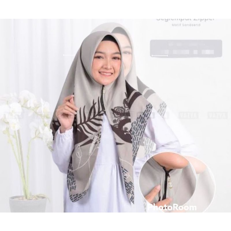 HIJAB INSTAN ZIPPER HIJAB SEGIEMPAT INSTAN ZIPPER MOTIF 1