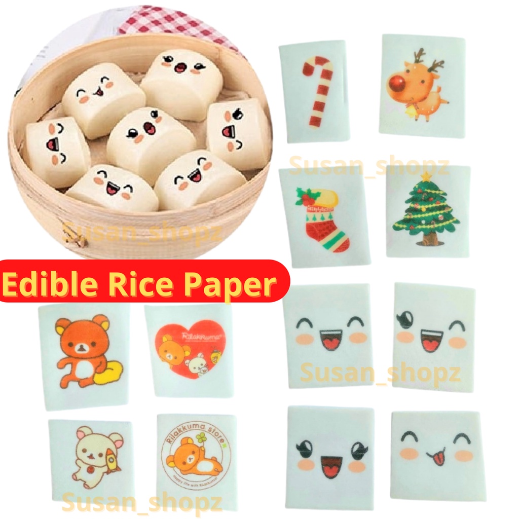 

Stiker Nasi Edible Paper Rice Emoji Karakter Hiasan Nasi Bakpao Roti Bento