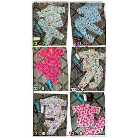 Baju tidur anak perempuan laki laki ukuran 12, usia 9 sd 10 th