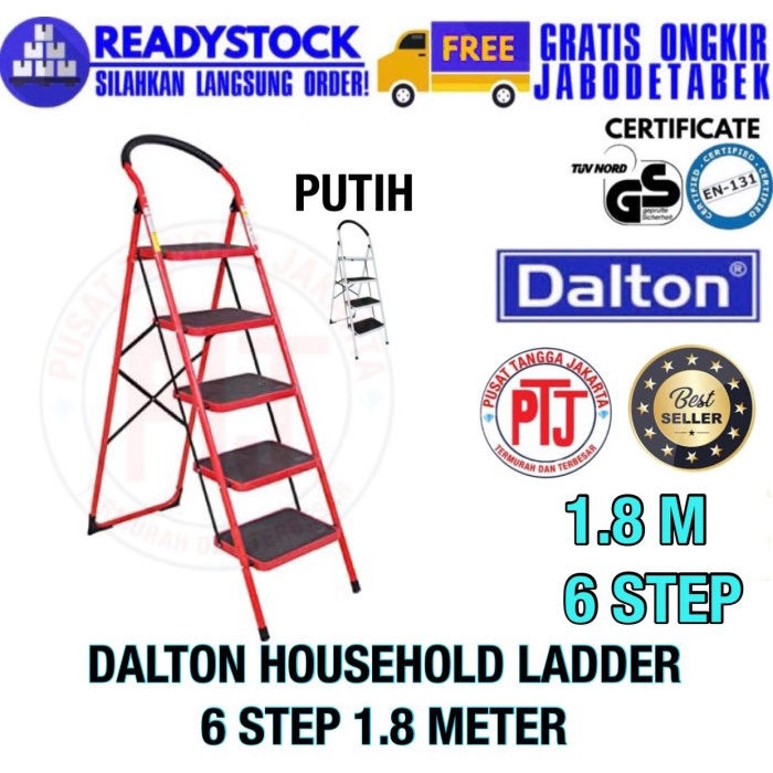 Tangga Lipat Besi 6 Step Dalton ML-406E Tangga Duduk RUMAH Step Lebar