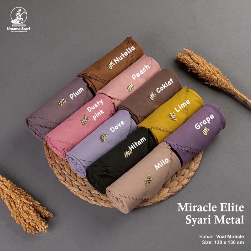 HIJAB SEGIEMPAT MIRACLE ELITE SYARI METAL