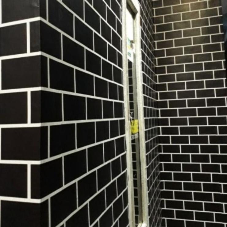 Baru Kejutan Wallpaper Sticker Dinding Motif Bata Hitam