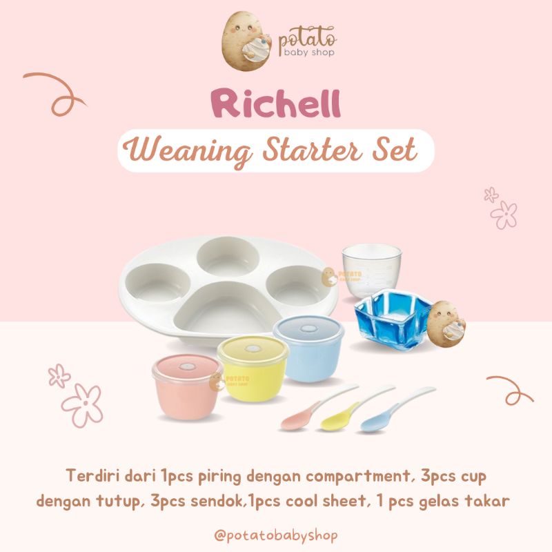 Richell T. L. I Weaning Starter Set - Peralatan Makan Bayi
