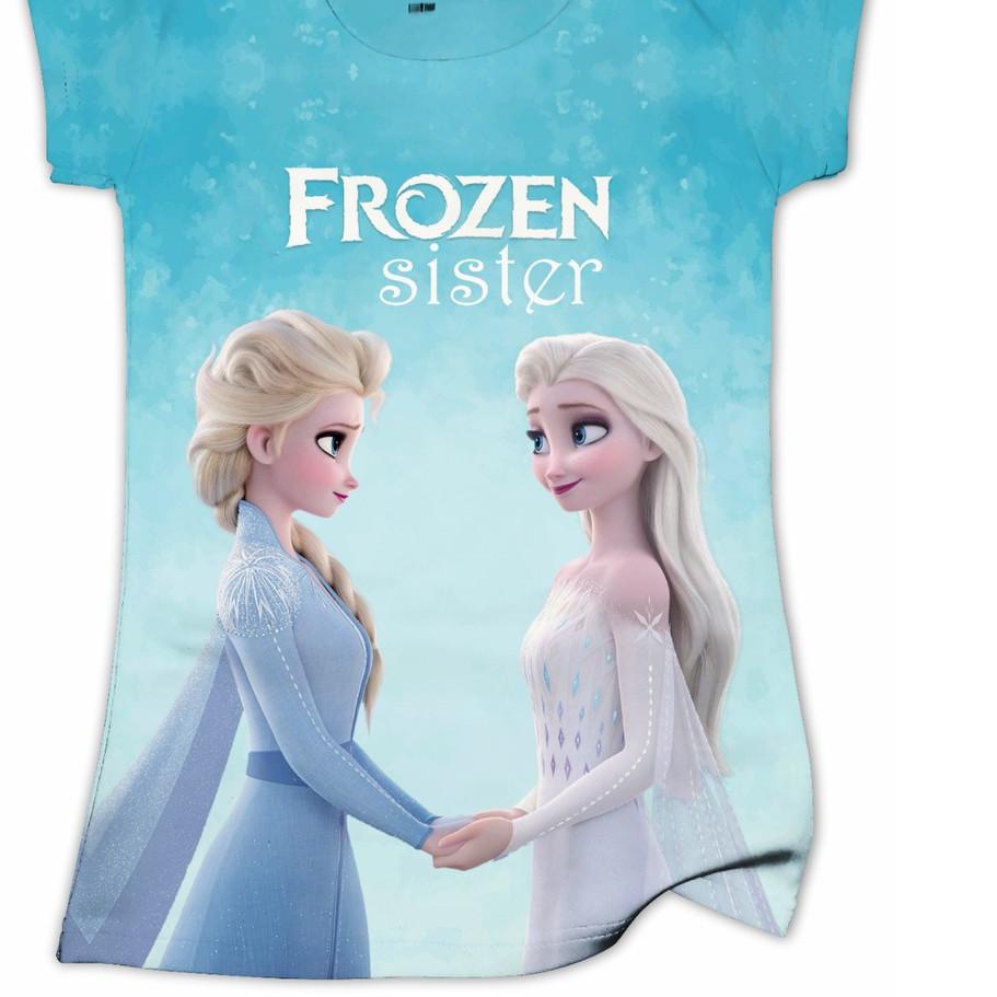 Best Seller Dress Anak Frozen / Daster Anak Frozen / Baju Anak Frozen Printing Terbaru