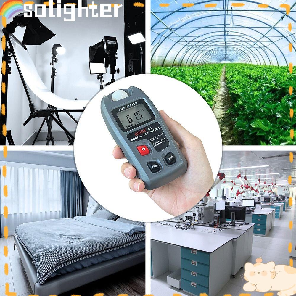 Solighter Digital Light Meter Professional Max Min Handheld Illuminance Meter Photometer