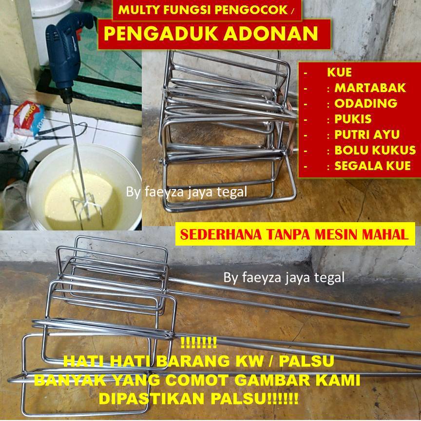 Mata bor mixer multifungsi uk 60cm Alat pengaduk kue mixer pengocok adonan kue martabak staintless s