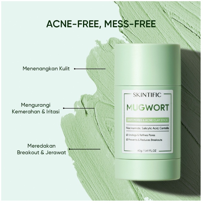 SKINTIFIC Acne Clarifying Series | 2% Salicylic Acid | Mugwort Clay Mask