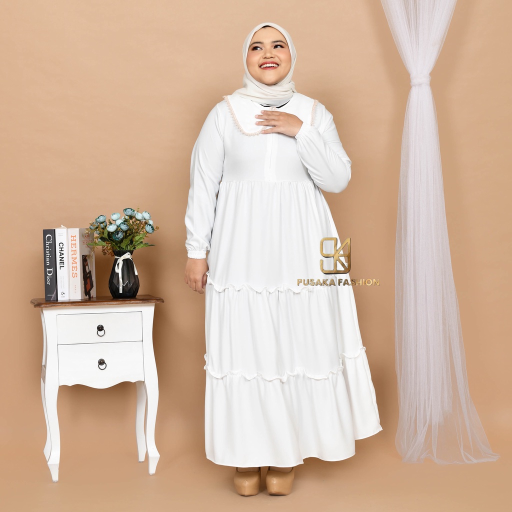 BELA MAXY Gamis perempuan dewasa jumbo pakaian muslim wanita bigsize muat sampai 80kg+ ada size fashion muslimah terbaru long dress kekinian modern murahberkualitas warna putih hitam merah bata hijau army lilac kuning lemon mustard broken white dusty moca