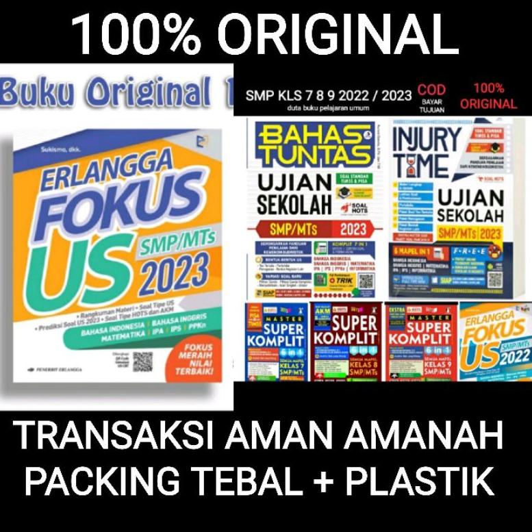 [R-L7L][➸] BUKU FOKUS SOAL UJIAN SEKOLAH / US SMP / MTS KELAS 7 8 9 TAHUN 2022 2023 ERLANGGA amanah