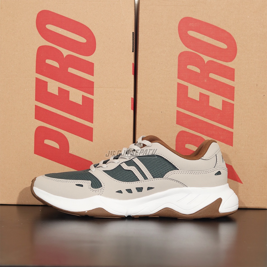 Piero Sepatu Sneakers Ergo Street - Sand/White