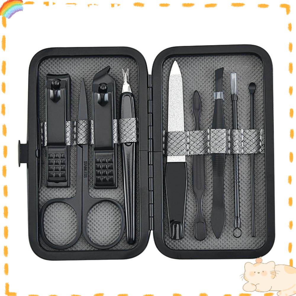 Solighter 9pcs/Set Manicure Pedicure Baru Nail Art Tools Set Manicure Set Pemotong File