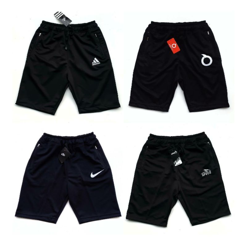 Celana Olahraga Pendek Sport &amp; Casual Quality Premium - Logo Bordir Putih