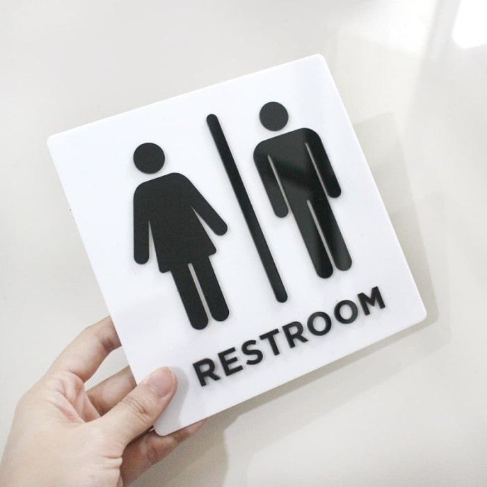 Sign Board Akrilik Timbul Kotak | Toilet | Acrylic Sign