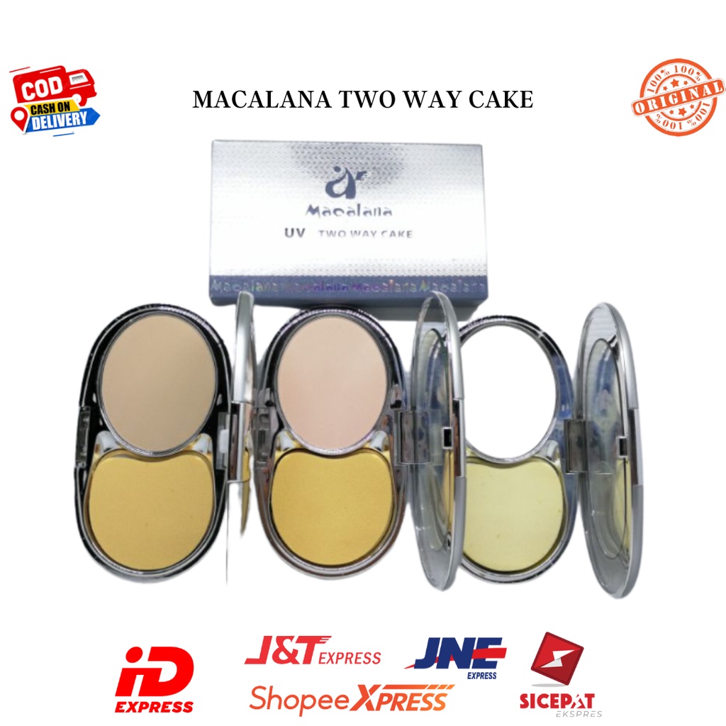 Loose Powder Two Way Cake Bedak Padat Macalana Bedak Tabur Macalana Menyamarkan Noda Hitam Menyerap 