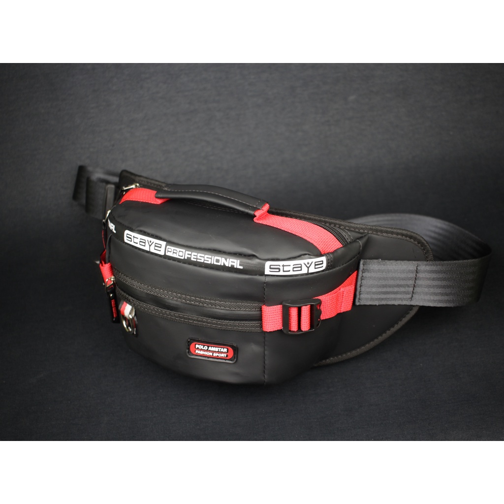 Tas Pria Tas Pinggang Anti Air Original Polo Amstar Waterproof Waistbag Tas Selempang Bahu