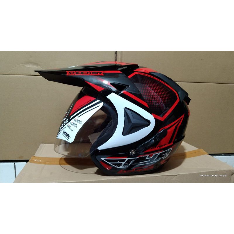 Helm semi cross dyr black/red