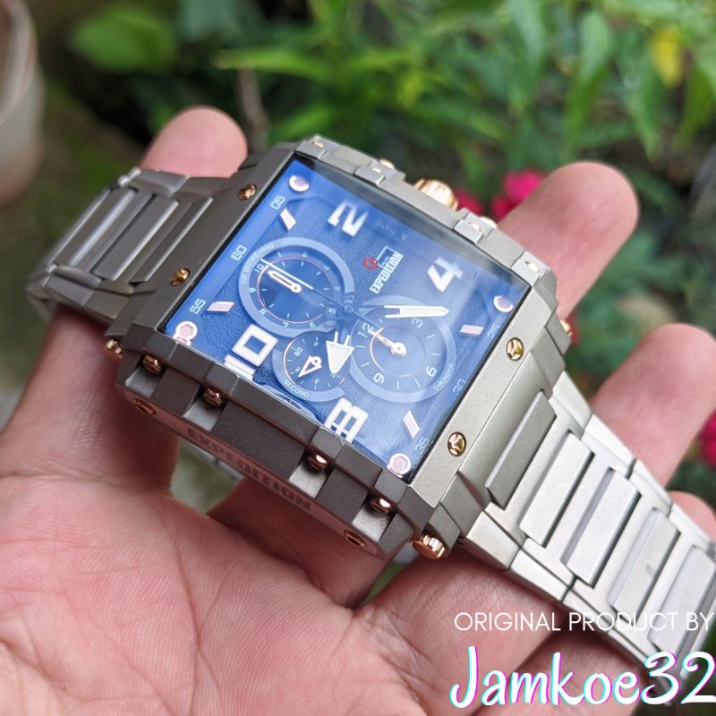 Jam Tangan Arloji Expedition Tipe E 6757 Remaja Cowok Pria Analog Original Ori Murah Anti Air Strap 