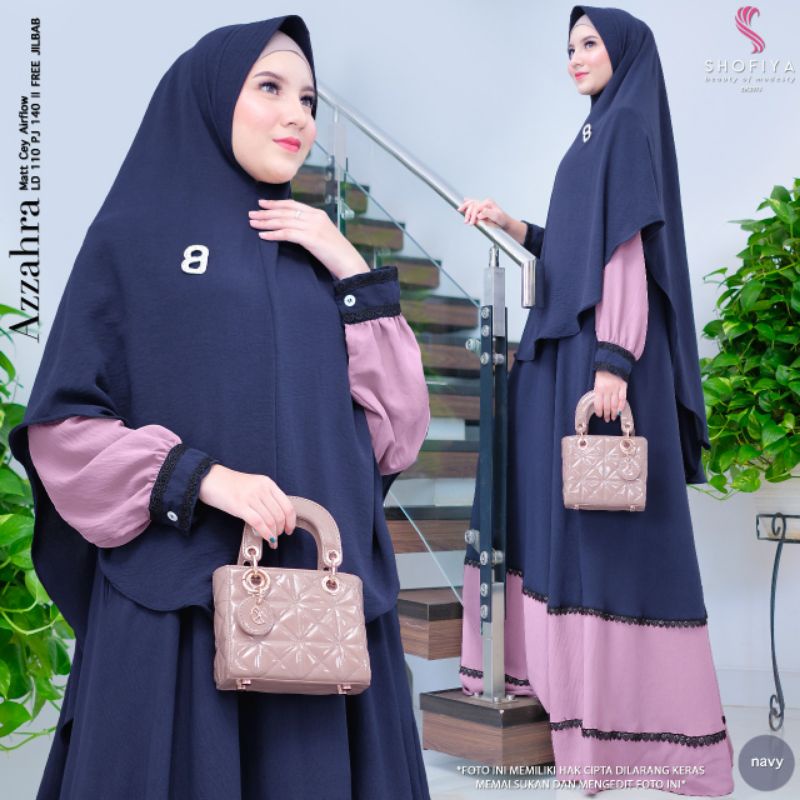 Azzahra syar'i set jilbab by shofiya beauty