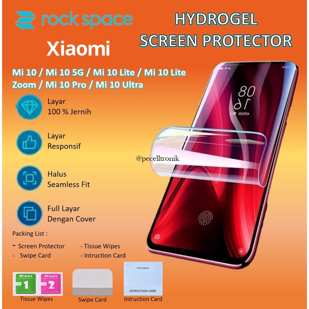 Rock Space Anti Gores Screen Guard Protector Pelindung Layar HP Xiaomi Mi 10 Mi 10 5G MI 10 Lite Mi 